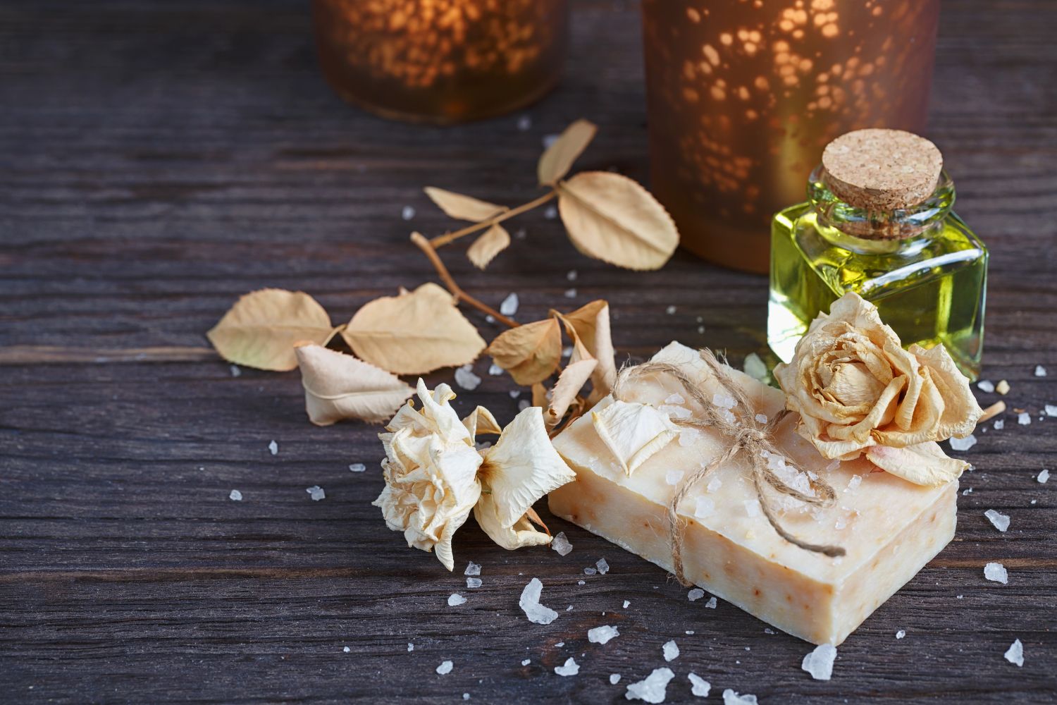 Soap mixed with essential oils